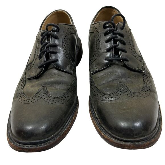Frye John A. James Wingtip Distressed Black Leather Oxford Dress Shoe Size 8.5 D - Picture 5 of 8